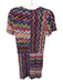 Missoni Size 42 Multi Short Sleeve Chevron Knit Dress Multi / 42