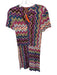 Missoni Size 42 Multi Short Sleeve Chevron Knit Dress Multi / 42