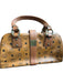 MCM Brown & Black Coated Canvas Top Handles Logo Outer Pockets Bag Brown & Black / M
