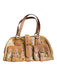 MCM Brown & Black Coated Canvas Top Handles Logo Outer Pockets Bag Brown & Black / M