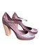 Melissa Shoe Size 8 Maroon & Pink Rubber Block Heel Ankle Strap Pumps Maroon & Pink / 8