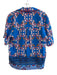 Sandro Size Est M Blue, Orange & Multi Viscose Blend Floral Short Sleeve Top Blue, Orange & Multi / Est M
