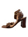 Gianvito Rossi Shoe Size 38.5 Brown Leather Open Square Toe Ankle Strap Shoes Brown / 38.5
