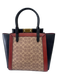 Coach Black, Brown, Beige Leather Monogram Turn Lock Closure 2 Handles Bag Black, Brown, Beige / M