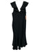 Sachin & Babi Size 14 Black Polyester Ruffle Cap Sleeve V Neck Mermaid Hem Dress Black / 14