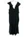 Sachin & Babi Size 14 Black Polyester Ruffle Cap Sleeve V Neck Mermaid Hem Dress Black / 14