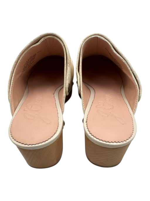 J Crew Shoe Size 9 White & Brown Cow Hair Rivets Wood Sole Sling back Clogs White & Brown / 9