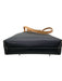 Consuela Black & Beige Coated Canvas Glitter Leather Handle Open Top Tote Bag Black & Beige