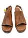 Bed Stu Shoe Size 9 Tan Brown Leather Upper Ankle Buckle Peep Toe Platform Clogs Tan Brown / 9