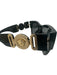 Versace Black Acetate Gold Accents Dark Tint Medusa Sunglasses Black