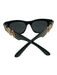 Versace Black Acetate Gold Accents Dark Tint Medusa Sunglasses Black