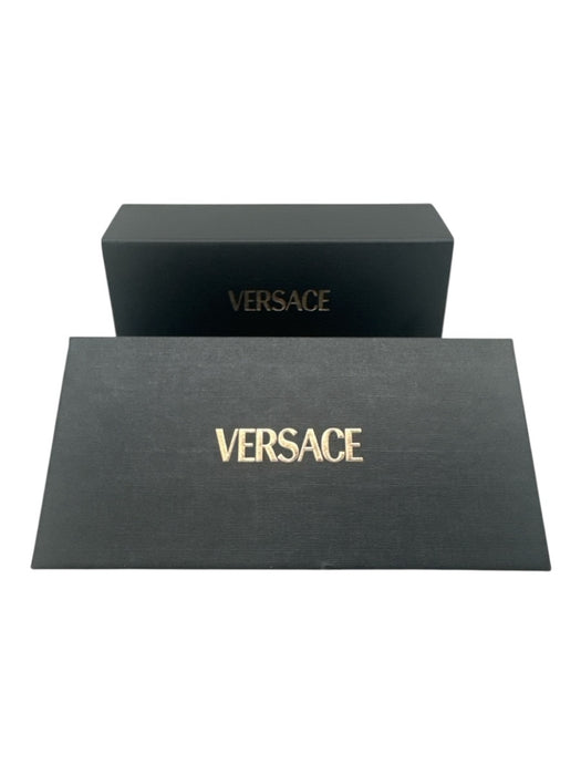 Versace Black Acetate Gold Accents Dark Tint Medusa Sunglasses Black