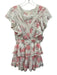 Love Shack Fancy Size S White, Pink, Green Cotton Floral Ruffle Cap Sleeve Dress White, Pink, Green / S
