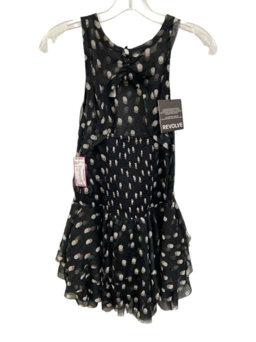 Free People Size S Black, White, Brown Polyester Dots Sleeveless pleats Dress Black, White, Brown / S