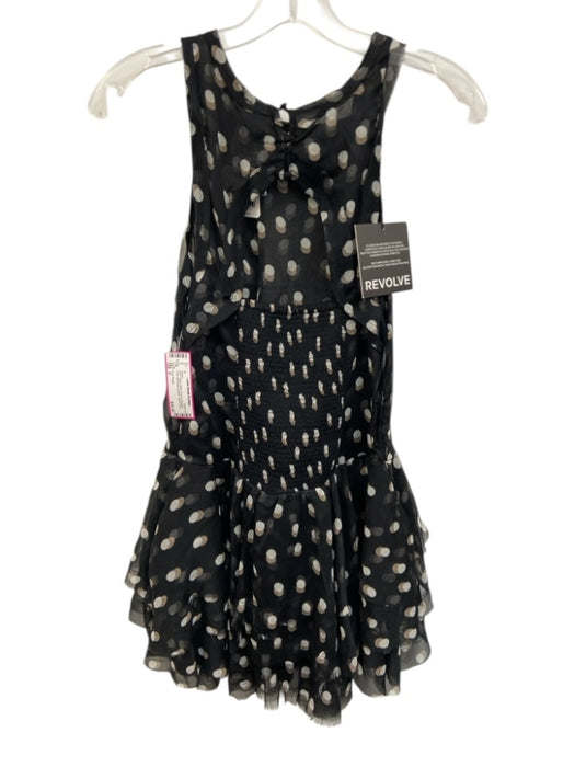 Free People Size S Black, White, Brown Polyester Dots Sleeveless pleats Dress Black, White, Brown / S