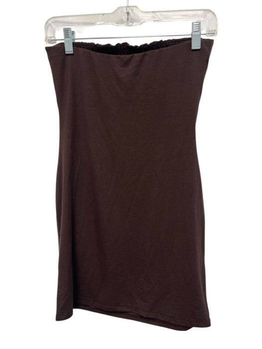 Reformation Size S Brown Tencel & Spandex Strapless Elastic Body Con Mini Dress Brown / S