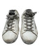 Golden Goose Shoe Size 10 White & Silver Leather Upper Metallic Detail Sneakers White & Silver / 10