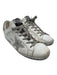 Golden Goose Shoe Size 10 White & Silver Leather Upper Metallic Detail Sneakers White & Silver / 10