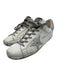 Golden Goose Shoe Size 10 White & Silver Leather Upper Metallic Detail Sneakers White & Silver / 10
