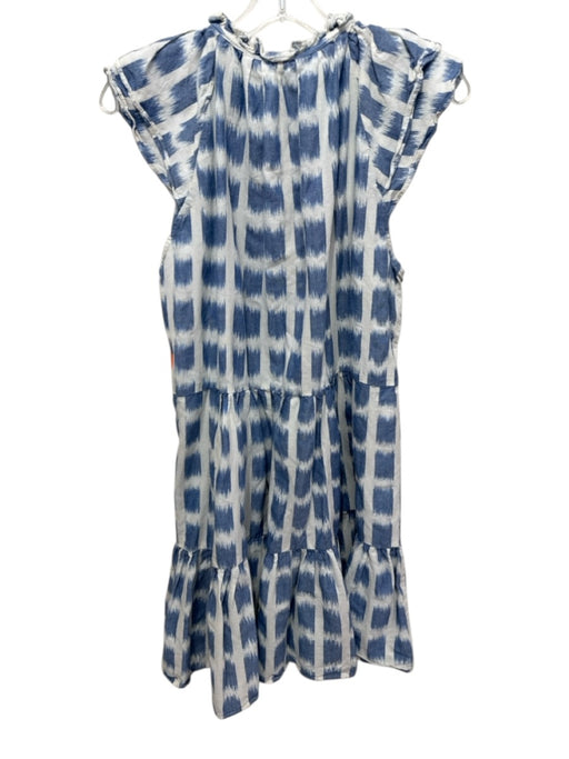 Veronica Beard Size 14 Blue & White Cotton sheared squares Mini Dress Blue & White / 14