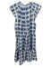 Veronica Beard Size 14 Blue & White Cotton sheared squares Mini Dress Blue & White / 14