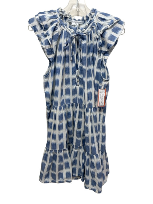 Veronica Beard Size 14 Blue & White Cotton sheared squares Mini Dress Blue & White / 14