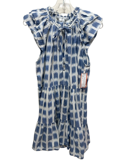 Veronica Beard Size 14 Blue & White Cotton sheared squares Mini Dress Blue & White / 14