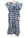 Veronica Beard Size 14 Blue & White Cotton sheared squares Mini Dress Blue & White / 14