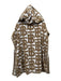 Burberry Tan & White Terry Cloth Monogram Pockets Hoodie Poncho Tan & White / One Size