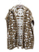 Burberry Tan & White Terry Cloth Monogram Pockets Hoodie Poncho Tan & White / One Size