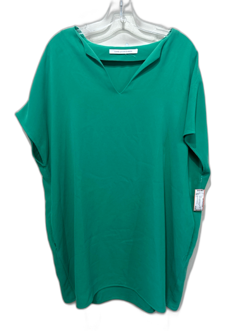 Diane Von Furstenberg Size L Green Triacetate Blend Kaftan Short Sleeve Dress Green / L