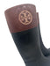Tory Burch Shoe Size 9 Black & Brown Rubber Logo Knee High Boots Black & Brown / 9