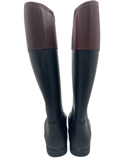 Tory Burch Shoe Size 9 Black & Brown Rubber Logo Knee High Boots Black & Brown / 9
