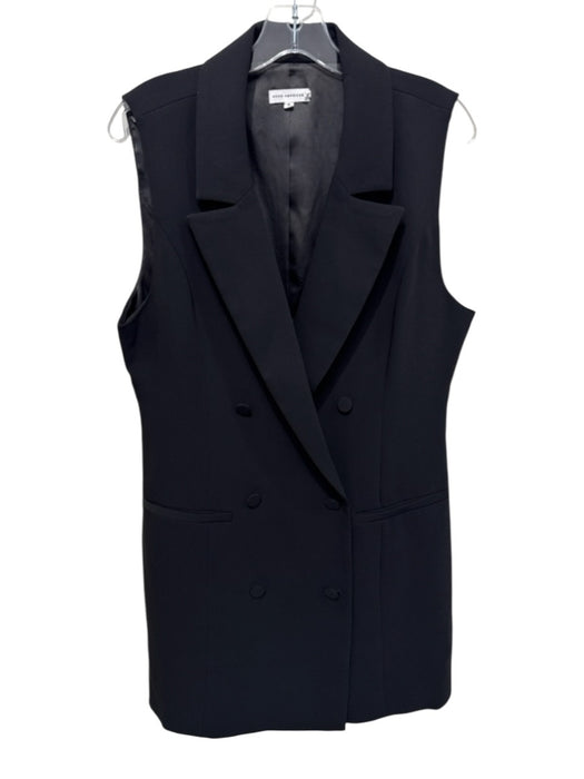 Good American Size 3 / L Black Polyester Lapel Double Breasted Vest Black / 3 / L