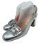 Gucci Shoe Size 40 Silver Leather Embellished Slingback Rhinestone Pumps Silver / 40