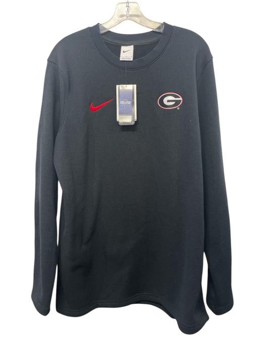 Nike NWT Size L Black & Red Polyester Solid Crewneck Men's Long Sleeve Shirt Black & Red / L