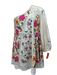 Farm Rio Size XL Beige, Pink, Green Linen Blend Crochet Lace Accent Mini Dress Beige, Pink, Green / XL