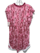 Poupette St. Barth Size L Pink, Red, White Viscose Pintuck Abstract Fringe Dress Pink, Red, White / L