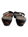 Cole Haan Shoe Size Est 9.5 Brown Canvas & Patent Leather Wedge Open Toe Shoes Brown / Est 9.5