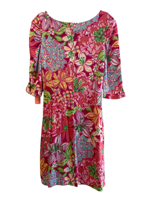 Lilly Pulitzer Size Small Red, Orange, & Multi Silk & Cotton Floral Dress Red, Orange, & Multi / Small