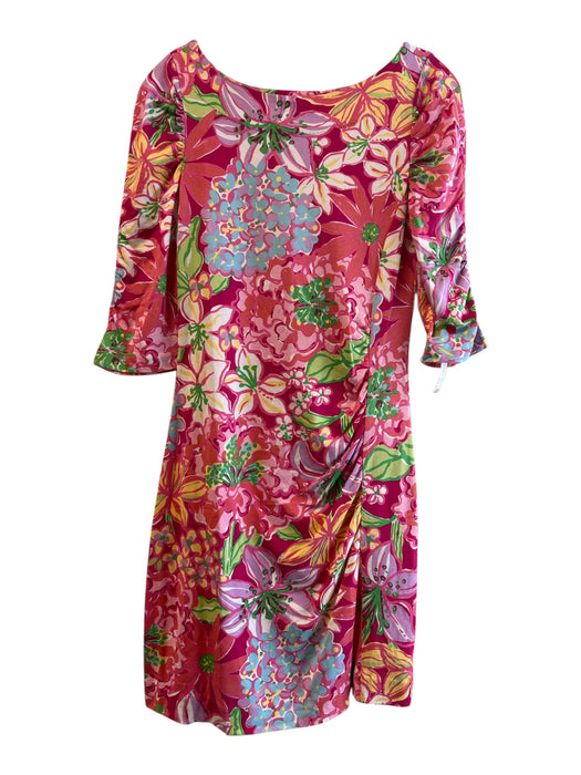 Lilly Pulitzer Size Small Red, Orange, & Multi Silk & Cotton Floral Dress Red, Orange, & Multi / Small
