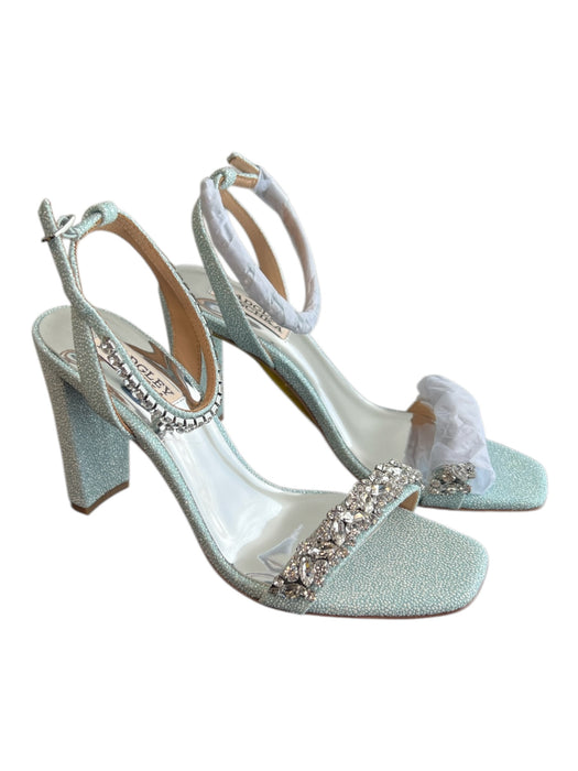 Badgley Mischka Shoe Size 6 Light Blue Leather Rhinestone Embellished Shoes Light Blue / 6