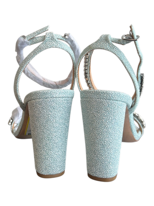 Badgley Mischka Shoe Size 6 Light Blue Leather Rhinestone Embellished Shoes Light Blue / 6
