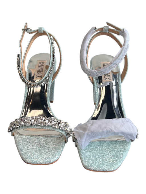 Badgley Mischka Shoe Size 6 Light Blue Leather Rhinestone Embellished Shoes Light Blue / 6