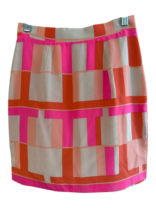 Amanda Uprichard Size Est XS Pink, Orange & Multi Silk Lined Back Zip Skirt Pink, Orange & Multi / Est XS