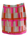 Amanda Uprichard Size Est XS Pink, Orange & Multi Silk Lined Back Zip Skirt Pink, Orange & Multi / Est XS