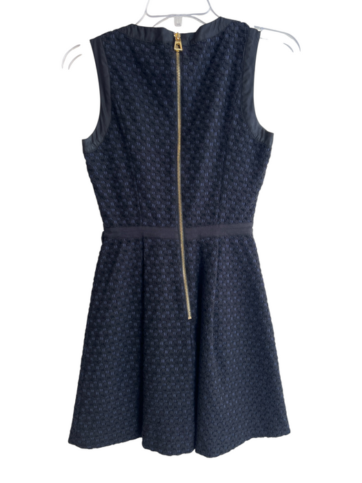 Sail To Sable Size 0 Black Nylon & Polyester Pleated Back Zip Sleeveless Dress Black / 0