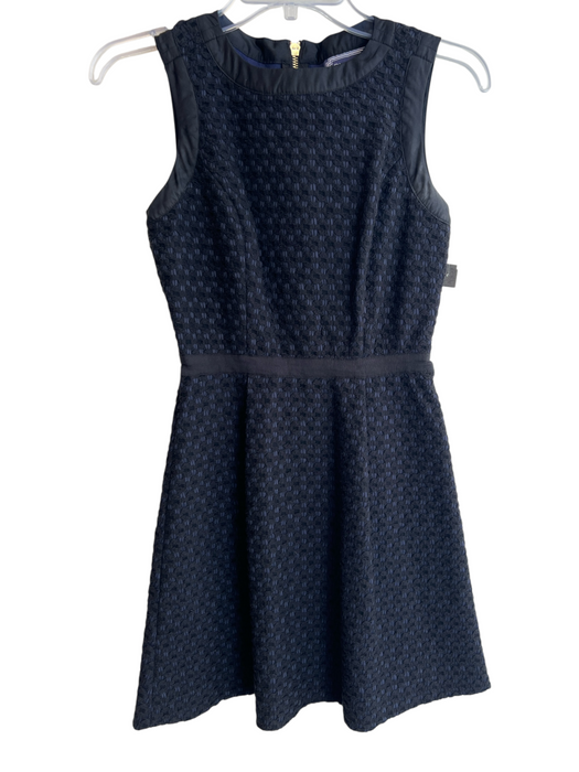 Sail To Sable Size 0 Black Nylon & Polyester Pleated Back Zip Sleeveless Dress Black / 0