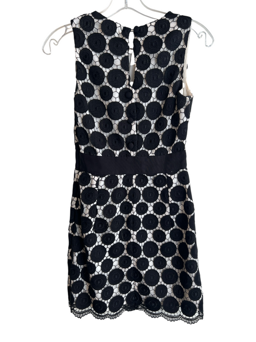 Milly Size 0 Black Polyester Cutout Design Sleeveless Mini Round Neck Dress Black / 0
