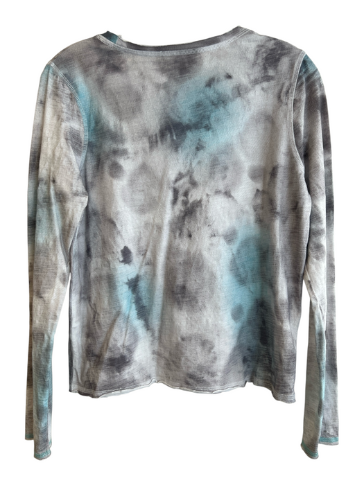 Lisa Todd Size XS Purple & Blue 100% Cotton Long Sleeve Round Neck Tye Dye Top Purple & Blue / XS